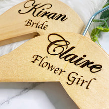 Load image into Gallery viewer, Custom Engraved Wedding Hangers - Bridal hangers for wedding - bridesmaid gift
