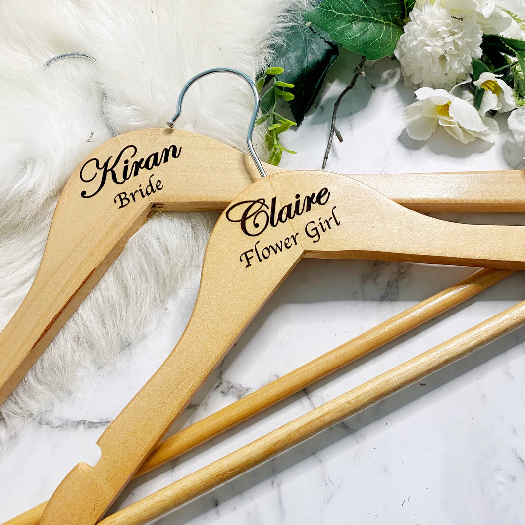 Custom Engraved Wedding Hangers - Bridal hangers for wedding - bridesmaid gift