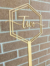 Load image into Gallery viewer, Modern Wedding Table numbers - Acrylic event decor - Gold numbers for weddings, functions &amp; Dinner parties
