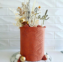Load image into Gallery viewer, Single name | Double Acrylic | two layer Cake Topper | modern birthday cake decorations

