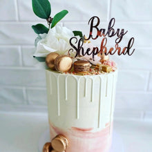 Load image into Gallery viewer, Custom baby shower cake topper | oh baby topper | baby cake decorations | acrylic cake topper
