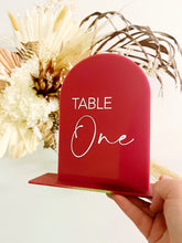 Load image into Gallery viewer, Modern Wedding Table numbers - Acrylic event decor - Arch table numbers
