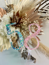 Load image into Gallery viewer, Single Acrylic numbers / Modern Cake topper / Glitter Cake Topper
