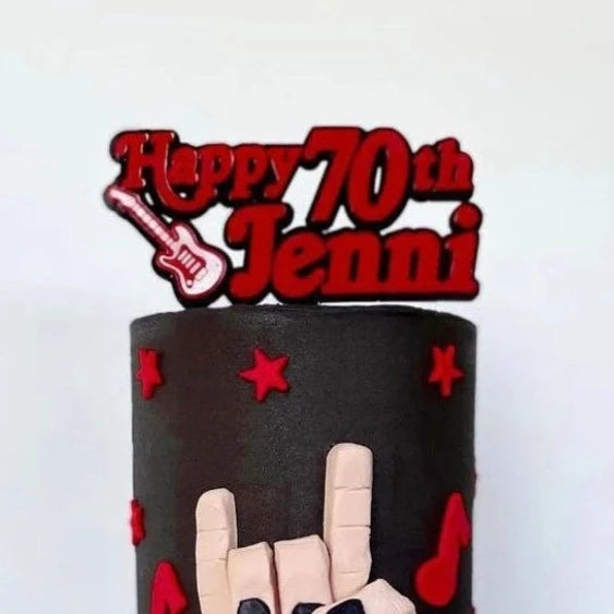 Rock and roll cake topper | guitar cake topper | custom cake topper