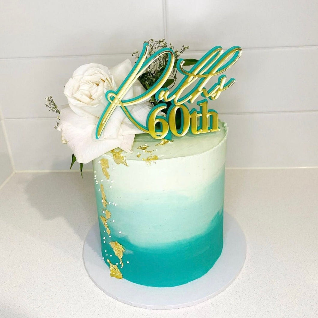 60th Cake Topper / Cake decor / Modern Cake topper / Birthday Topper