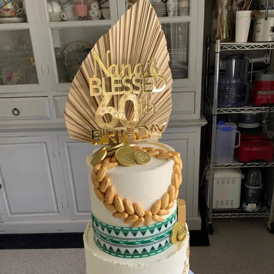 60th Birthday Cake Topper / Cake decor / Modern Cake topper / Birthday Topper
