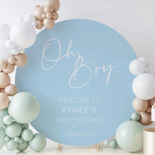 Load image into Gallery viewer, Baby Shower round sign | Blue Baby Sign | Acrylic Sign | Baby Announcement
