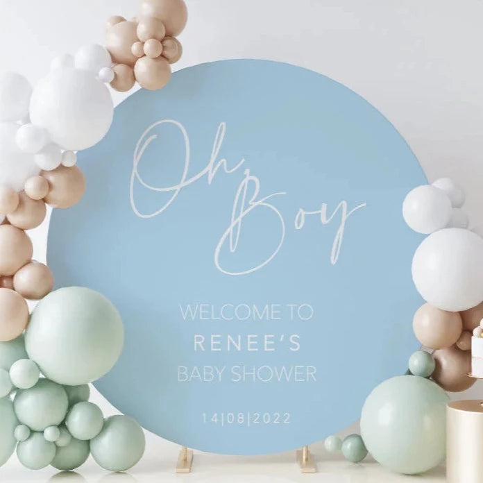 Baby Shower round sign | Blue Baby Sign | Acrylic Sign | Baby Announcement