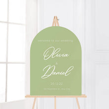 Load image into Gallery viewer, Modern arch wedding welcome sign | Boho wedding sign | Personalised sign | Retro wedding sign
