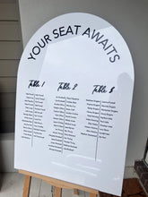 Load image into Gallery viewer, Seating Allocation Sign | Wedding acrylic sign | Event signage | Event decor

