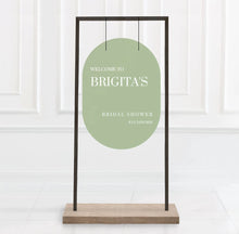 Load image into Gallery viewer, Modern oval wedding welcome sign | Boho wedding sign | Personalised sign | Retro wedding sign
