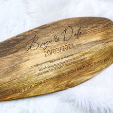 Load image into Gallery viewer, Personalised Engraved Acacia Chopping board - Gifts for weddings
