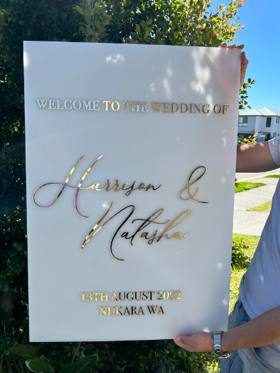 Personalised Wedding Sign | Modern Acrylic Sign | Wedding Signage