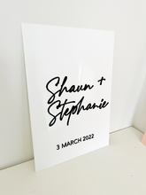 Load image into Gallery viewer, Personalised Wedding Sign | Modern Acrylic Sign | Wedding Signage
