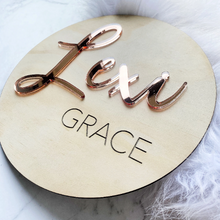 Load image into Gallery viewer, Round Wooden Name Sign | Door name Plaque
