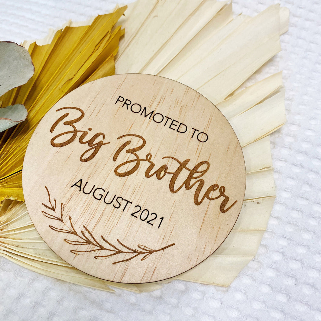 Baby announcement - Big Brother - Wooden Plaques for Baby - Personalised