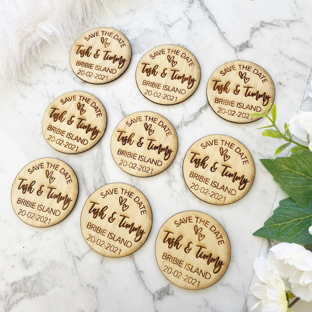 Rustic Save the Date Magnets | Save the Date Round | Wedding Magnets
