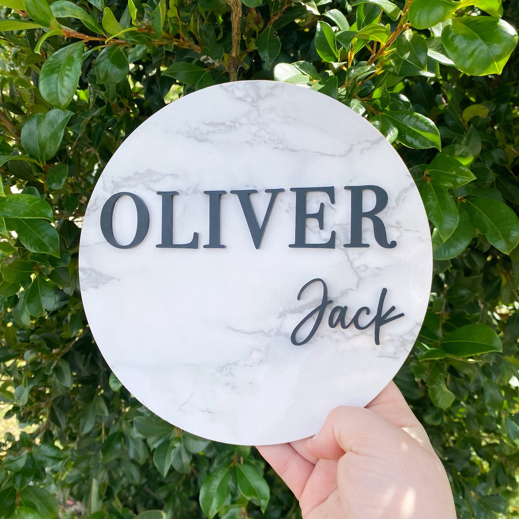 Round Wooden Name Sign | Door name Plaque | modern wall sign