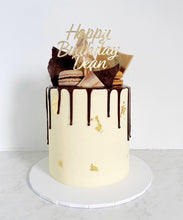 Load image into Gallery viewer, Personalised gold mirror cake topper | custom cake topper | modern cake topper for birthday
