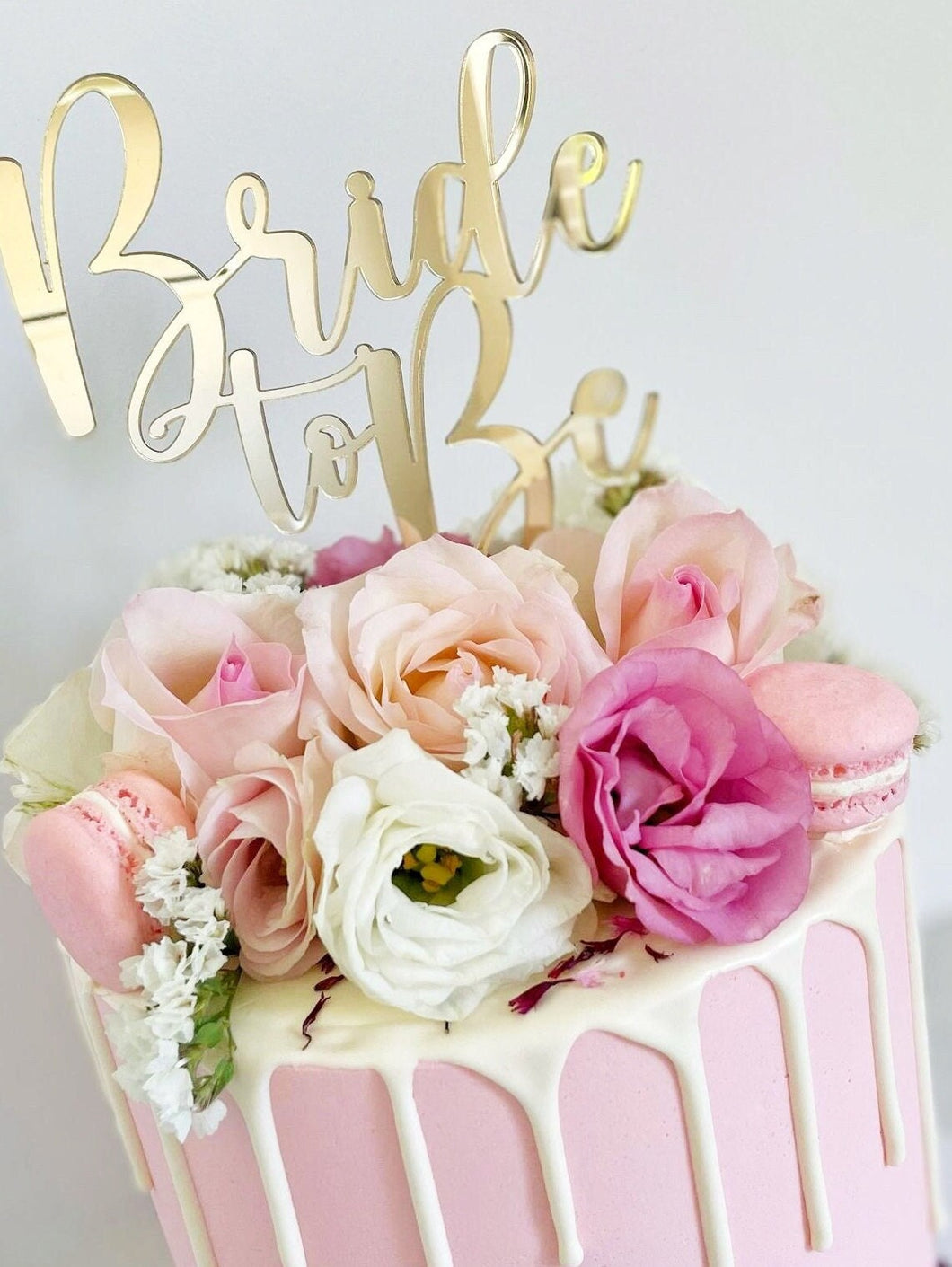 Bride to be Gold mirror cake topper | Bridal shower decor | bachelorette cake