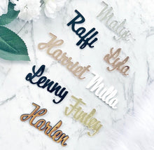 Load image into Gallery viewer, Wedding name places | place settings | Guest seating placecards
