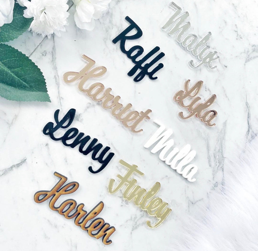 Wedding name places | place settings | Guest seating placecards
